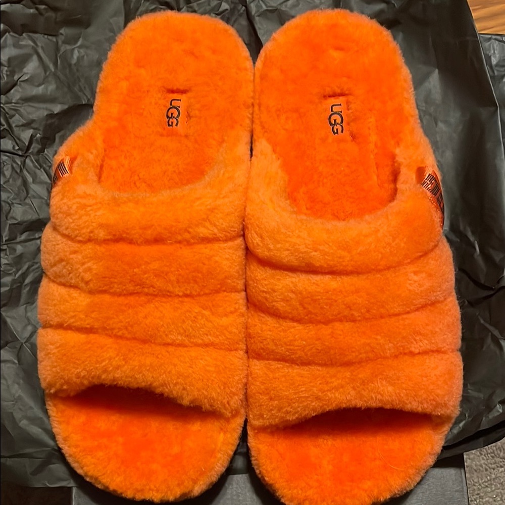 UGG Fluffy Orange Slippers
